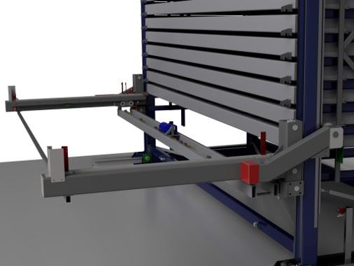 Liftsystem des Blechlagerturms